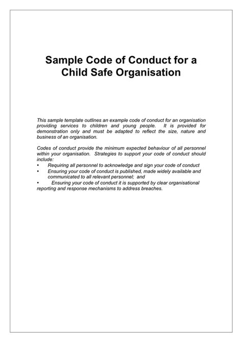 Code of Conduct Example - download free documents for PDF, Word and Excel