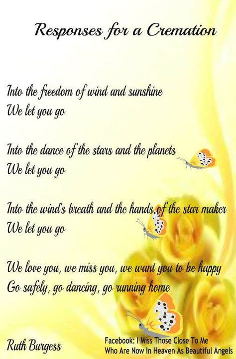 Responses for a Cremation | Funeral poems, Memorial poems, Funeral quotes