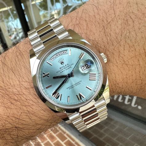 Rolex President 40mm Day-Date 228206 Platinum Ice Blue Roman... for $78,999 for sale from a ...