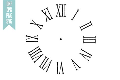 Clock Numbers - Roman Numerals - Vector Clip Art - Cutting Files - DXF EPS PNG SVG