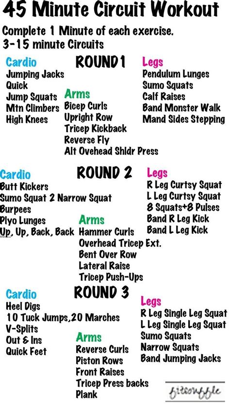 45 Minute Circuit Workout. This quick full body cardio routine targets ...