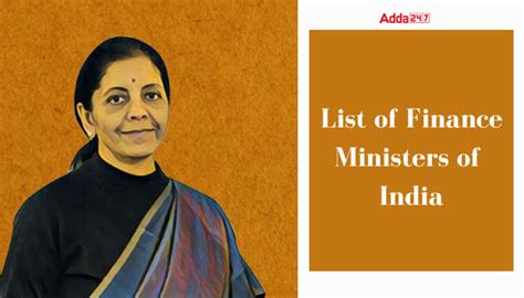 List of Finance Ministers of India 1946 to 2023