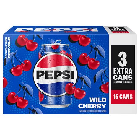 Pepsi Wild Cherry Cola 15 pk Cans - Shop Soda at H-E-B