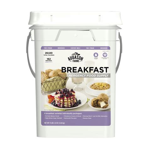 Augason Farms 4-Gal Pail Augason Farms Breakfast Variety Pail Emergency Food Supply 6 Varieties ...