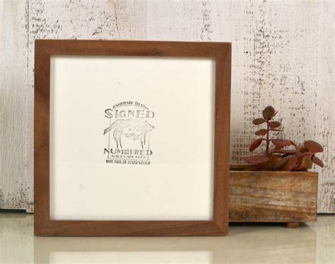 8x8 Square Picture Frame in Natural Walnut Peewee Style - IN STOCK - Same Day Shipping - 8 x 8 ...