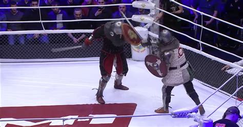 Medieval MMA sees fighters wearing full armour and take swords into ring for fight - Daily Star