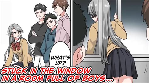 The high school girl who got stuck in a window in a room full of boys... [Manga dub] - YouTube