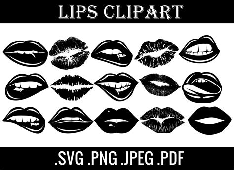 Lips Clipart Lips Svg Clip Art Lips Cut File Lips - Etsy Australia