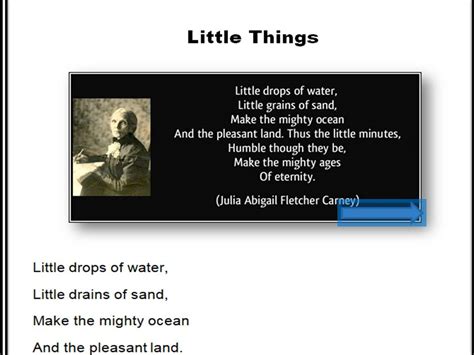 Little Things Poem By || Julia Abigail Fletcher Carney