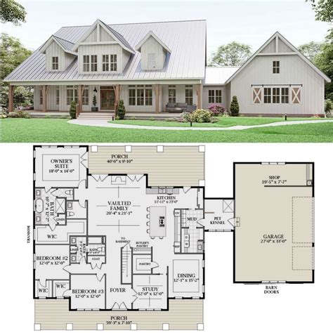 3000 sq ft, 3 bed, 2.5 bath Charming Farmhouse Plans