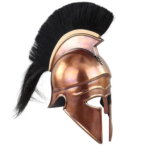 Medieval Greek Corinthian Helmet with Black Plume Knight Armour Spartan ...