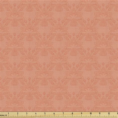 Peach Fabric by the Yard Flower Ornate Pattern Nature Inspired Image with Soft Color Spring ...