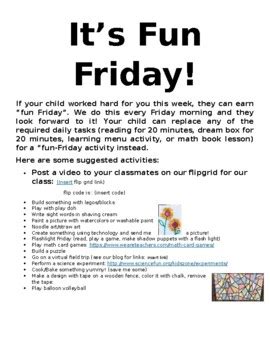Fun Friday for At Home Learning by First Grade Finds | TpT