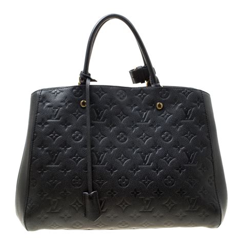 Louis Vuitton Black Monogram Empreinte Leather Montaigne GM Bag Louis ...