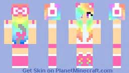 Candii Rainbow cat girl Minecraft Skin