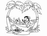 Coloring Hawaiian Stitch Lilo Pages Hawaii Hula Hoop Themed Diving  sketch template