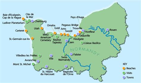 France Map Normandy Beaches