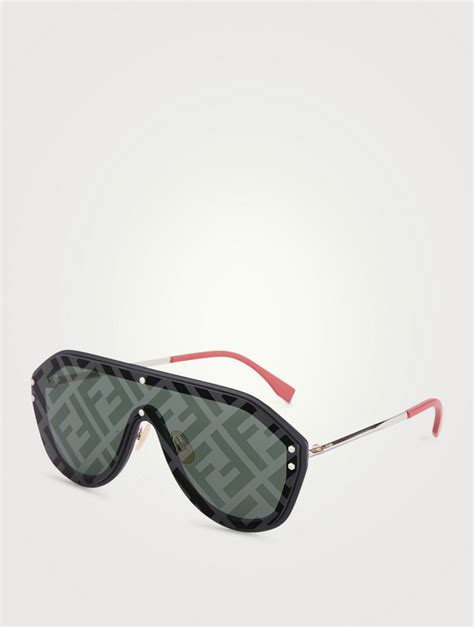 FENDI Shield Aviator Logo Sunglasses | Holt Renfrew Canada