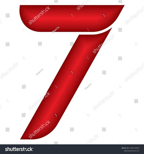 Red Number Seven Vector Illustration Number Stock Vector (Royalty Free ...