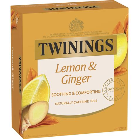 Twinings Tea Bags Lemon & Ginger 80 Pack | Woolworths