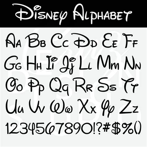 Disney Alphabet, Disney SVG, EPS, PNG, Dxf, Disney Font, Silhouette, Cricut by CruzDesignStudio ...