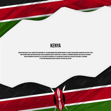 Premium Vector | Kenya flag design. waving kenyan flag made of satin or silk fabric. vector ...