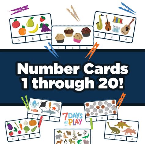 Printable Number Cards – Learning 1 through 20 in 2022 | Number cards ...