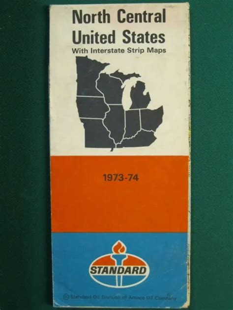 STANDARD OIL 1973. 1974 Road Map Of North Central United States $5.95 ...