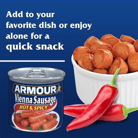 Armour Vienna Sausage, Hot & Spicy, 4.6 oz Can | Dover Mart