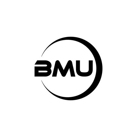 BMU letter logo design in illustration. Vector logo, calligraphy designs for logo, Poster ...