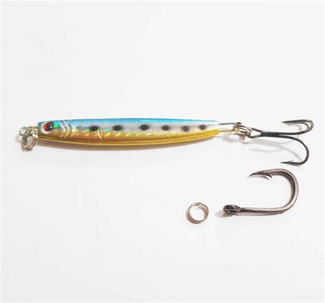 14g Metal Baitfish Slug Lure - Iridescent Blue & Orange / Australian Salmon Lure for $3.80 AUD