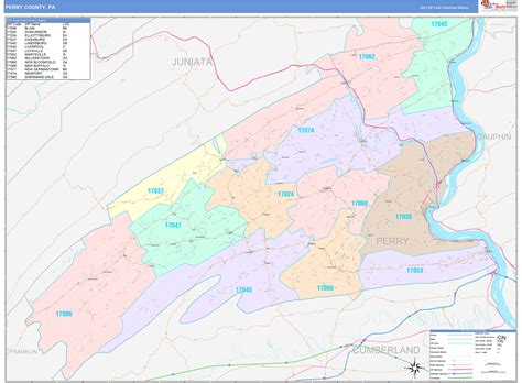 Perry County, PA Wall Map Color Cast Style by MarketMAPS - MapSales