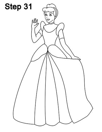 Cinderella Full Body Drawing 31 | Cinderella drawing, Easy disney ...