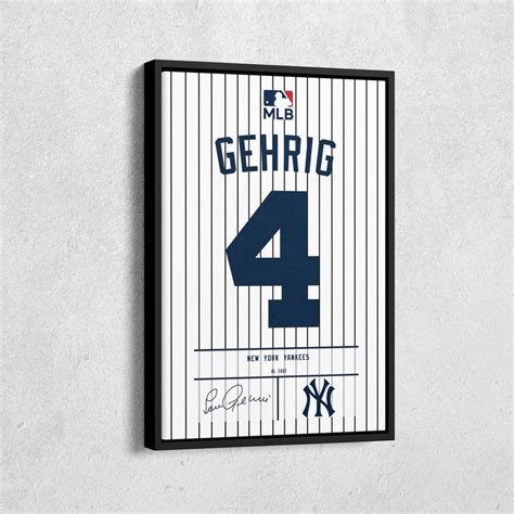 Lou Gehrig Jersey Art New York Yankees MLB Wall Art Home Decor - Etsy