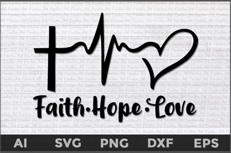 Faith Hope Love Heartbeat svg, Faith Hope Love svg, faith svg, christi ...