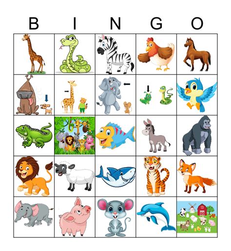 Animals Bingo Printable - Printable Word Searches