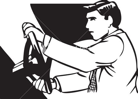 Illustration Of A Man Driving Car. Royalty-Free Stock Image - Storyblocks