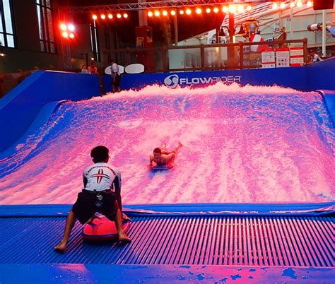 The Bombora FlowRider features multiple different colored lights at Aquatopia! #CamelbackLodge ...