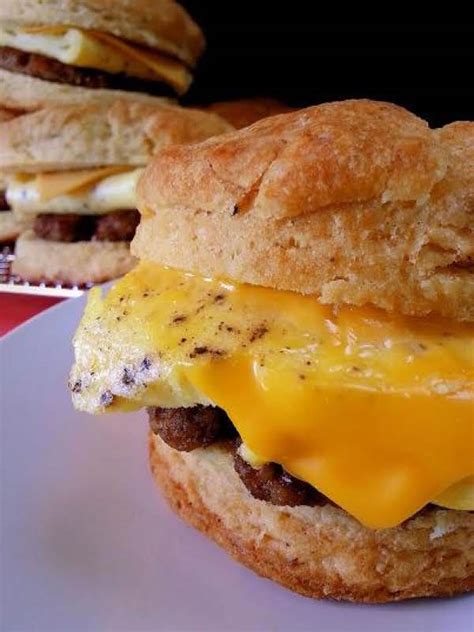 Sausage Egg & Cheese Biscuit Sandwiches | Just A Pinch Recipes