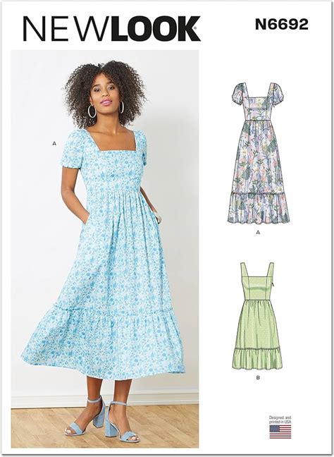 New Look Misses' Dress Sewing Pattern Kit, Code Sizes 6-8-10-12-14-16 ...