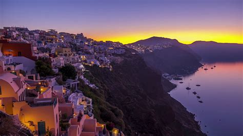 Dawn On Caldera Of Thira Island Time Lapse Stock Footage SBV-338254870 ...