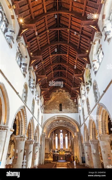 England, Dorset, Wimborne, Wimborne Minster Church, Interior View Stock ...