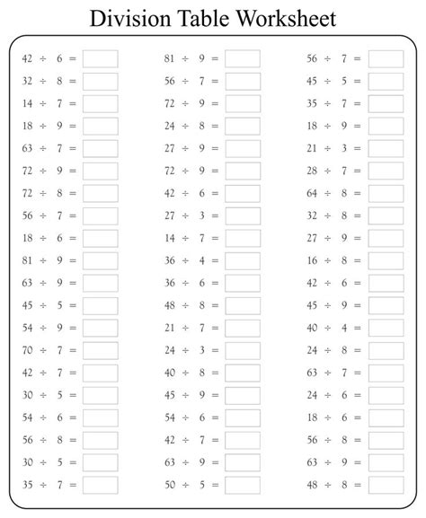 Division Table - 10 Free PDF Printables | Printablee | Multiplication ...