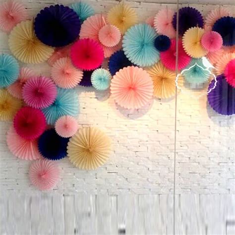 1 pcs Decorative Crafts 10''(25CM) Origami Paper Fan Flowers Wedding Decoration Home Decorations ...