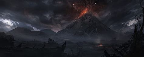 The Lord of the Rings, Lord of the Rings, Mordor, Volcano, HD wallpaper | Peakpx