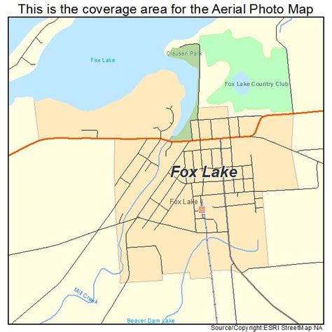 Aerial Photography Map of Fox Lake, WI Wisconsin