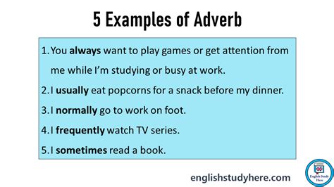 10 Examples Of Adverbs Sentence