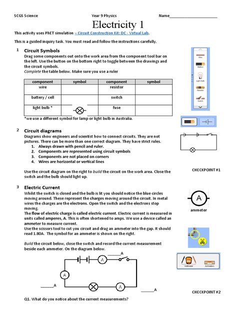 PhET - Electric Circuits - Virtual Lab | PDF | Electrical Resistance ...