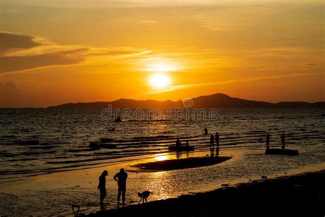 Beautiful Sunset Jomtien Beach Pattaya Thailand Stock Image - Image of ...