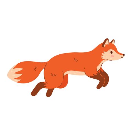 Cute cartoon fox running isolate on white background. Vector graphics. 27775984 Vector Art at ...